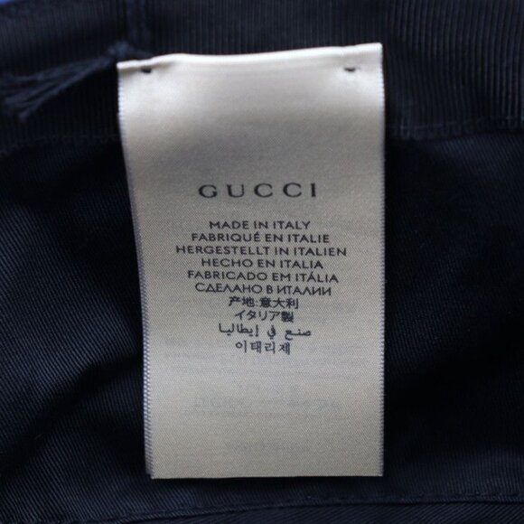 Gucci Bucket Hat GG Nylon Leather Blue Black Off the Grid Hat